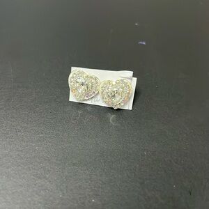 Crystal heart studs